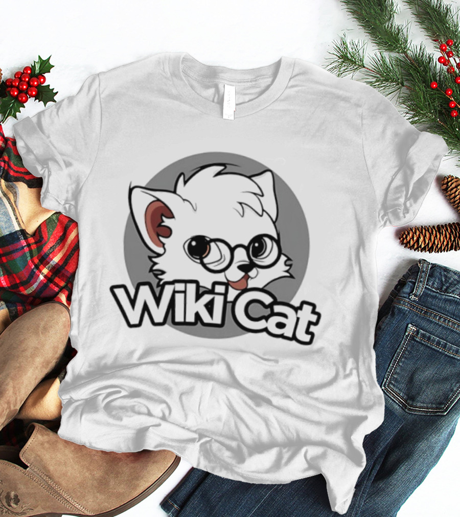 Wiki Cat Feline Character With Glasses T-Shirt