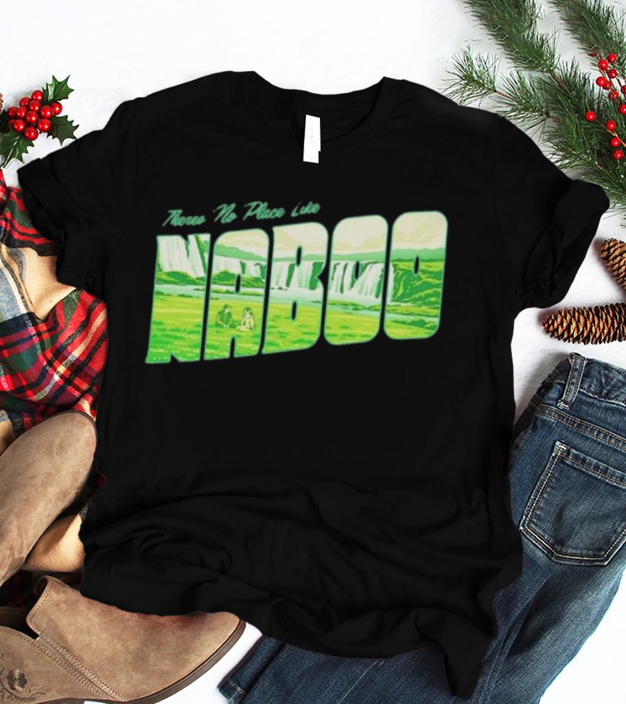 Anakin Skywalker Padme Amidala Star Wars There Is No Place Like Naboo Scenic Waterfalls T-Shirt