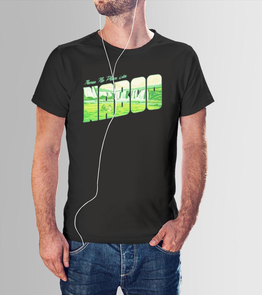 Anakin Skywalker Padme Amidala Star Wars There Is No Place Like Naboo Scenic Waterfalls T-Shirt