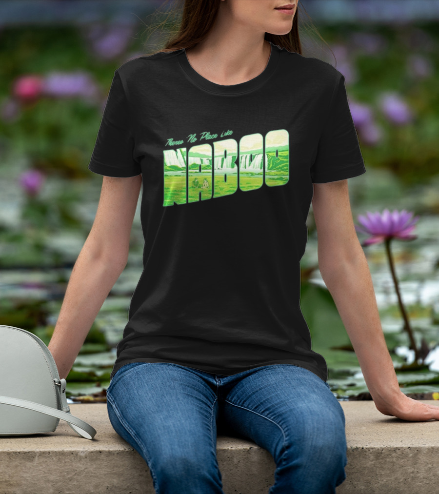 Anakin Skywalker Padme Amidala Star Wars There Is No Place Like Naboo Scenic Waterfalls T-Shirt