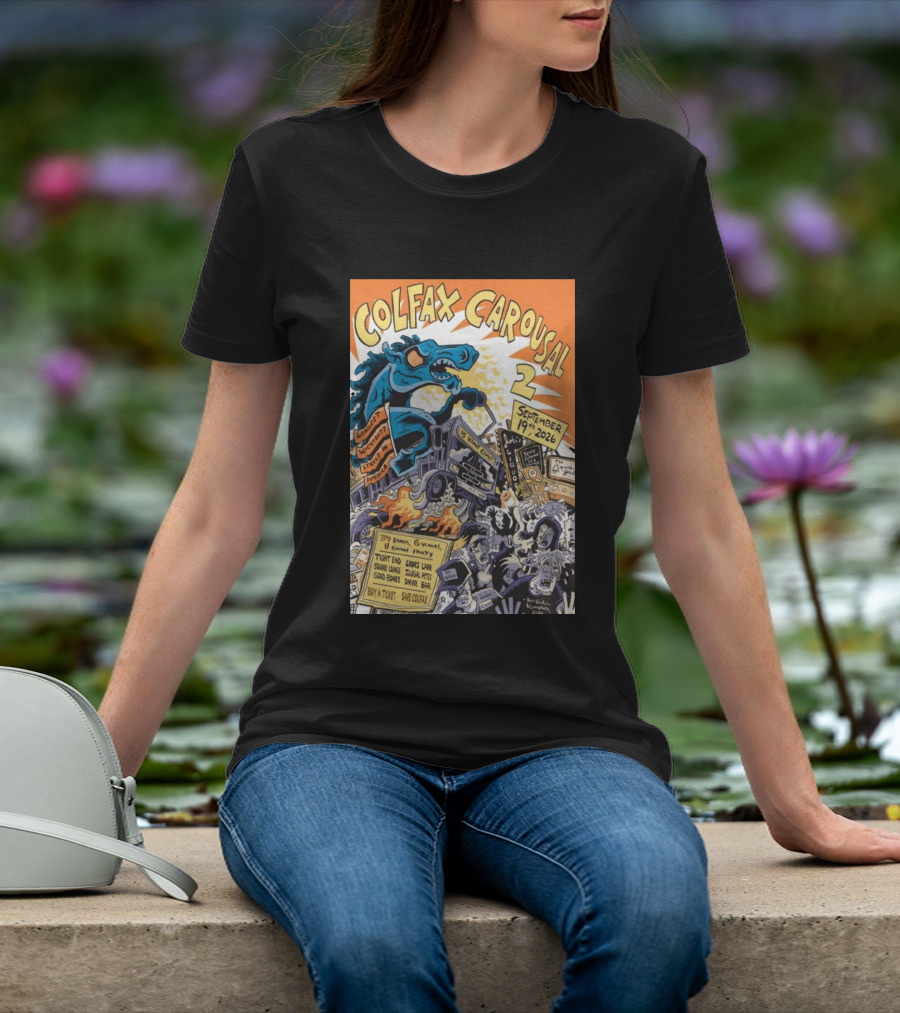 Colfax Carousal 2 Longest Wickedest Street September 19th 2026 Bands Venues Gory Party Denver CO T-Shirt