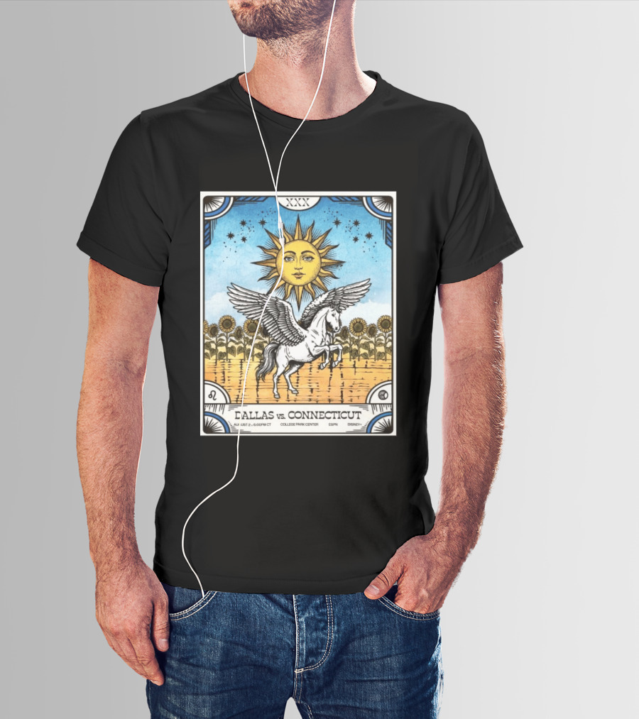Dallas Vs Connecticut August 2 6pm CT College Park Center ESPN Disney Sunflower Pegasus Sun T-Shirt