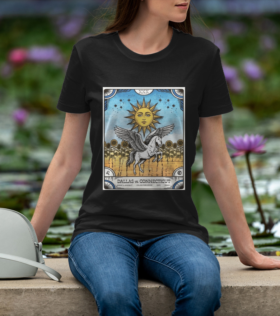 Dallas Vs Connecticut August 2 6pm CT College Park Center ESPN Disney Sunflower Pegasus Sun T-Shirt
