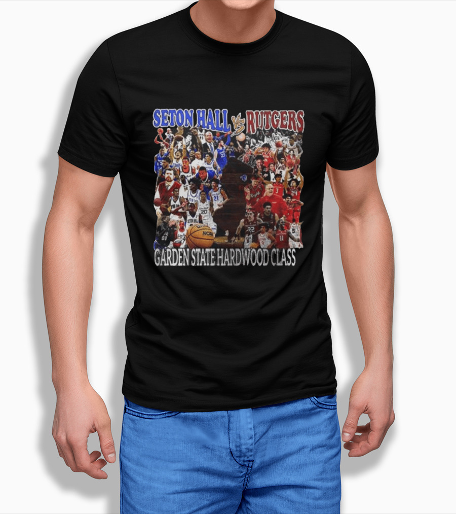 Seton Hall Vs Rutgers Garden State Hardwood Classic Basketball Showdown T-Shirt