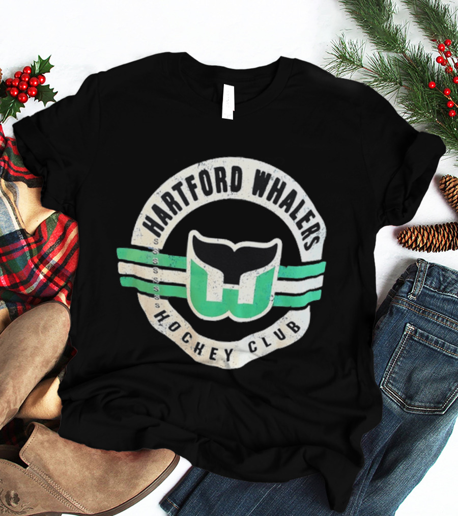 Hartford Whalers Distressed Vintage Hockey Club T-Shirt