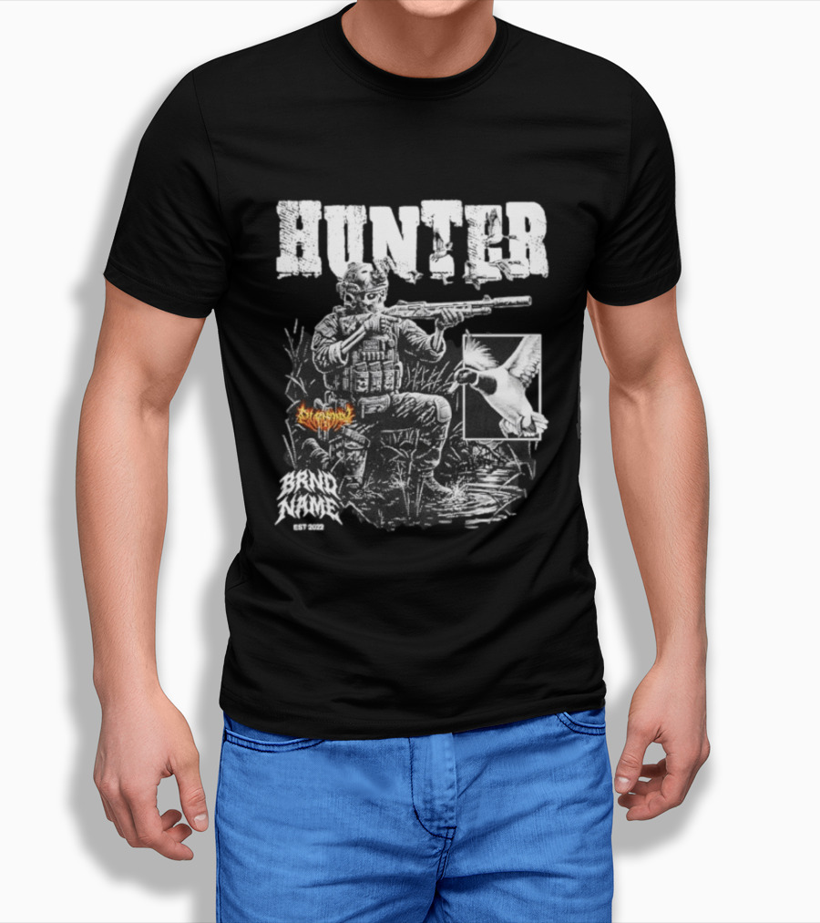 Skeleton Tactical Soldier Duck Hunting Hunter EST 2022 T-Shirt