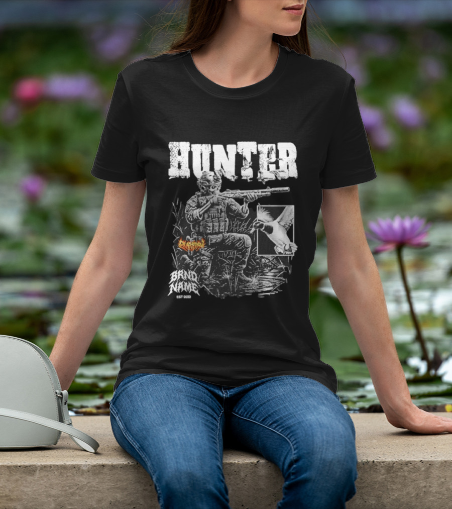 Skeleton Tactical Soldier Duck Hunting Hunter EST 2022 T-Shirt
