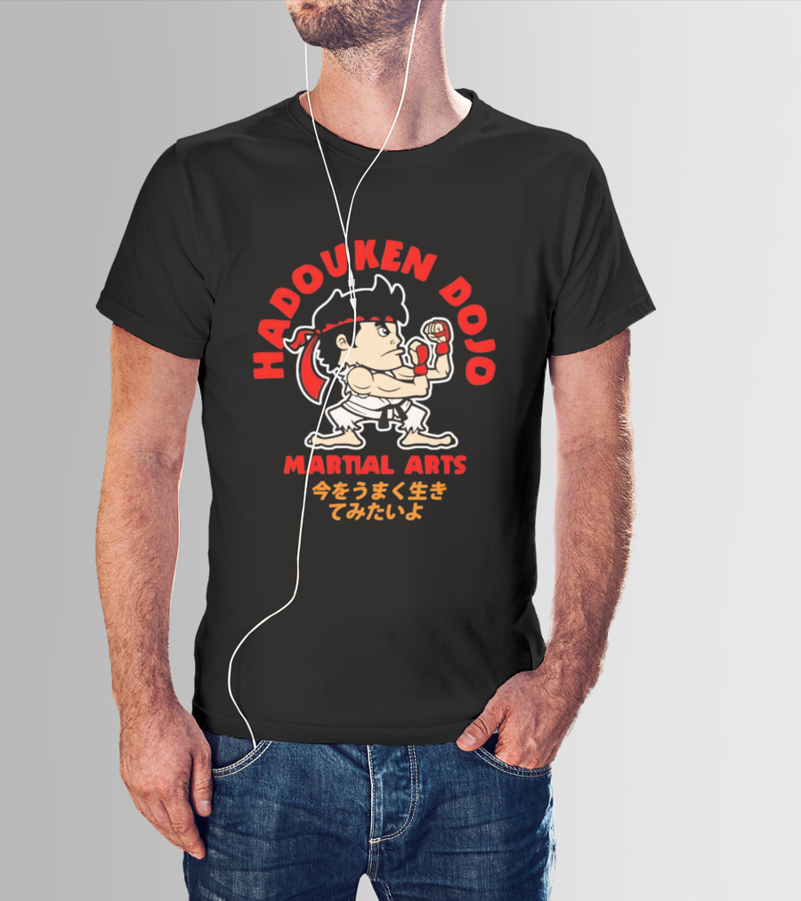 Hadouken Dojo Martial Arts Ryu Character Gaming Japanese T-Shirt
