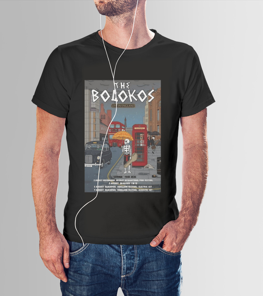 The Bolokos Live In England Summer Tour 2026 Blackpool Bradford Birmingham Rebellion Festival T-Shirt