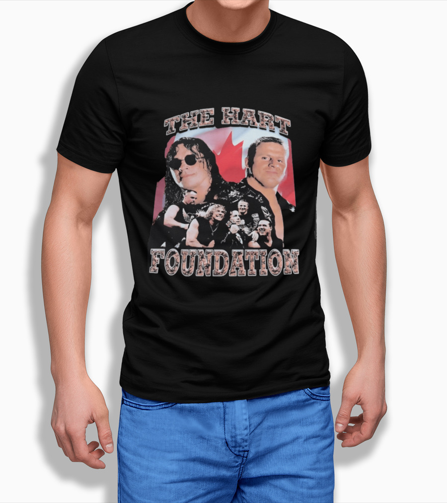 The Hart Foundation 1997 Wrestling Team Canada Flag T-Shirt
