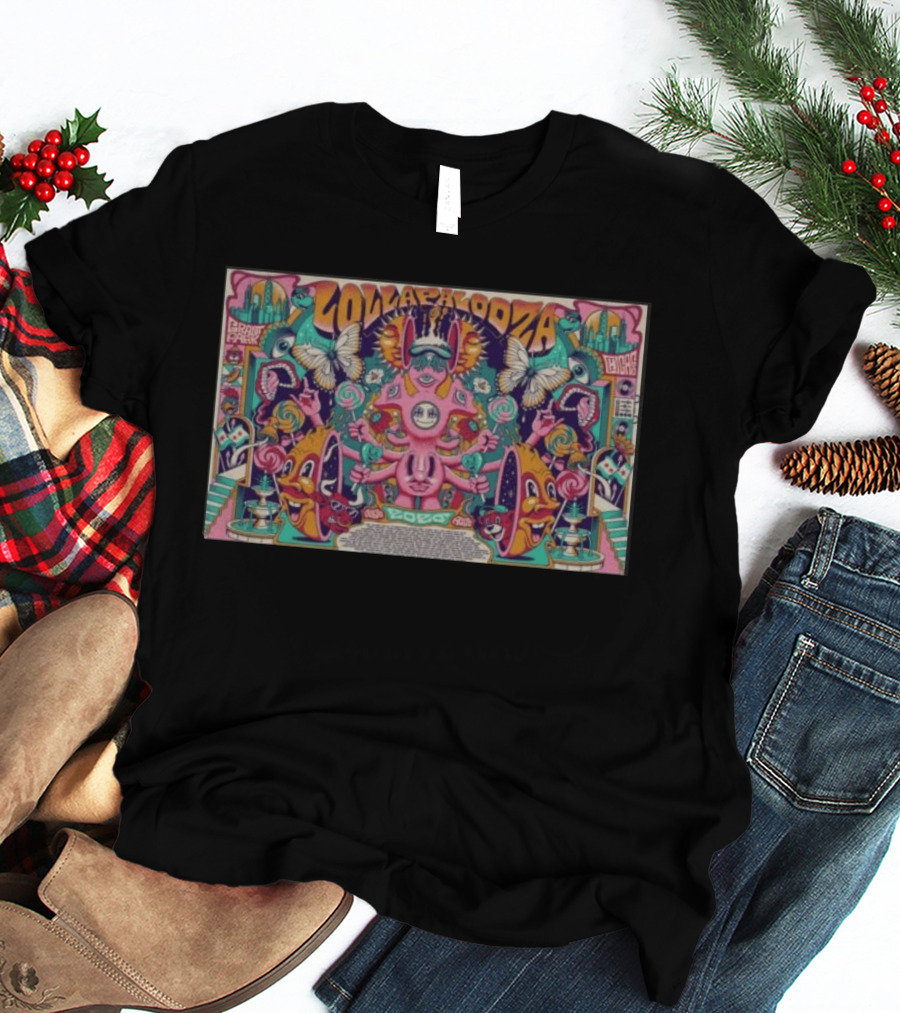 Lollapalooza Grant Park Chicago 08.02.2026 Butterflies Psychedelic T-Shirt