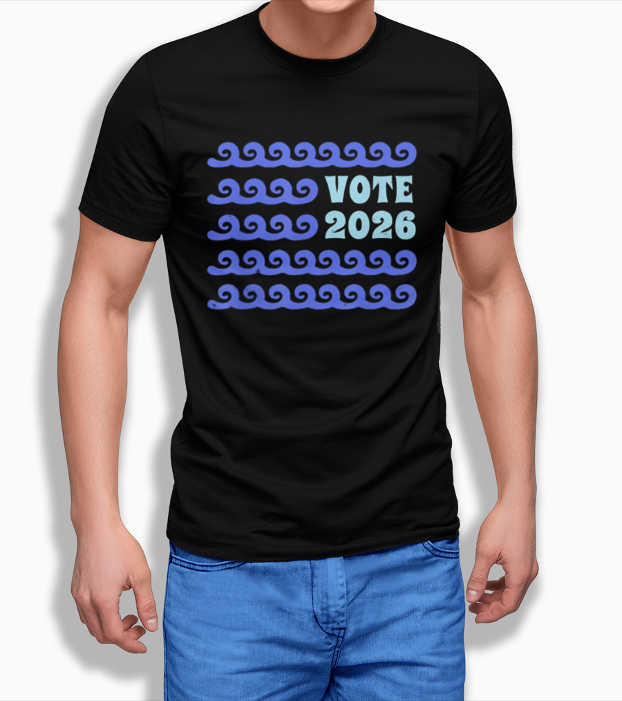 Vote 2026 Distressed Blue Wave Political Election T-Shirt