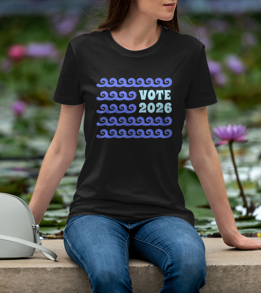 Vote 2026 Distressed Blue Wave Political Election T-Shirt