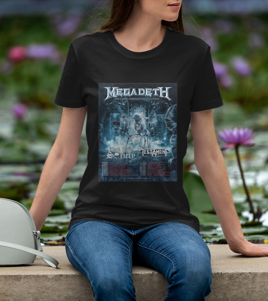 Megadeth Breakout Hibernation Nations Tour Black Label Society Testament T-Shirt
