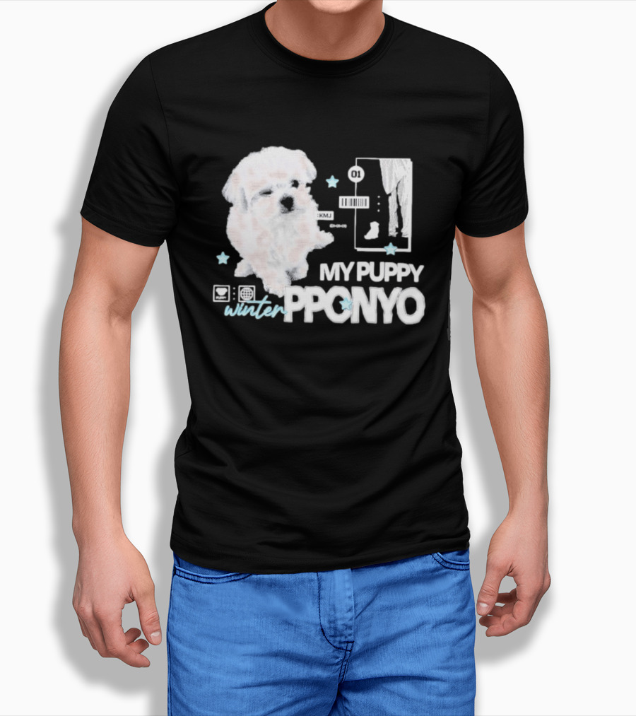 Winter Aespa My Puppy Pponyo KMJ Cute Dog T-Shirt