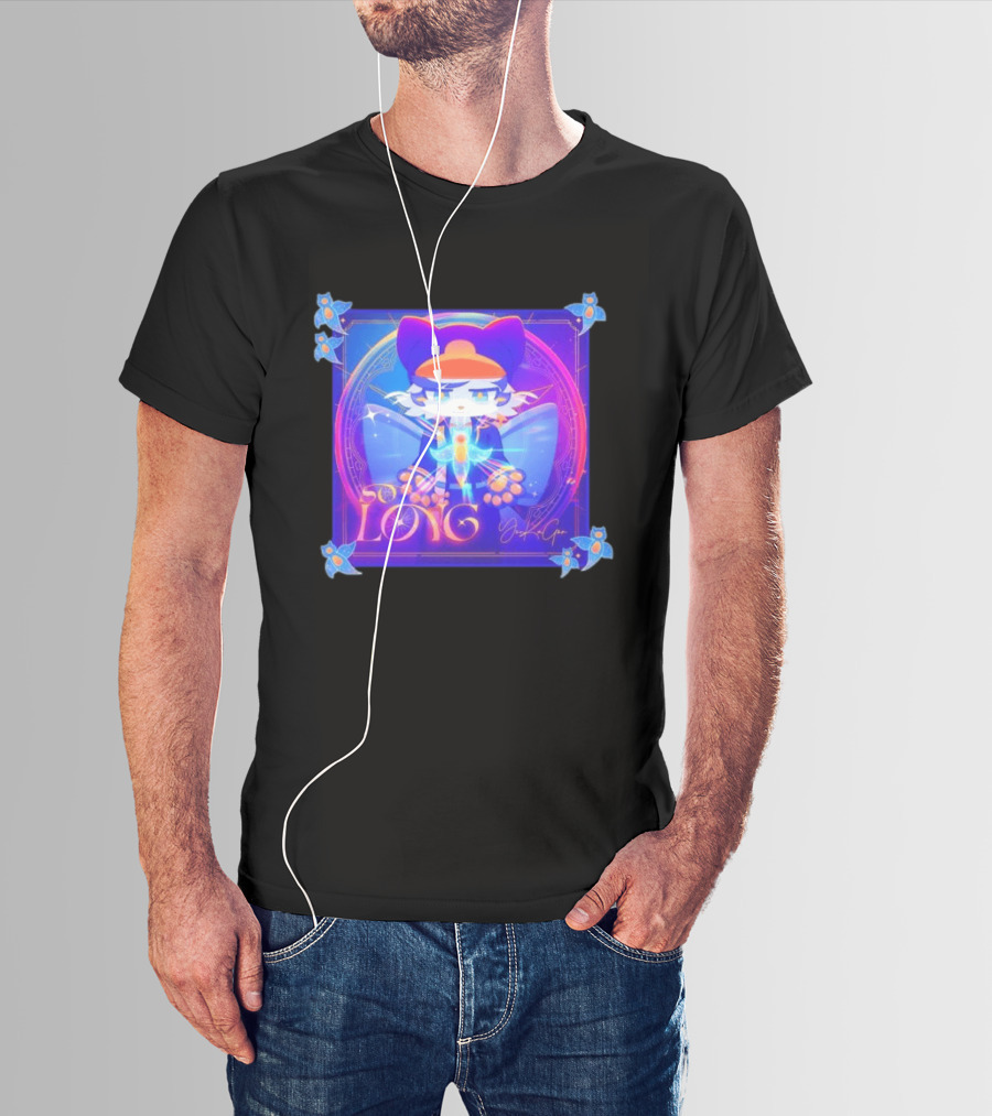 So Long YonKaGor Vibrant Anime Cat With Butterfly Aura T-Shirt