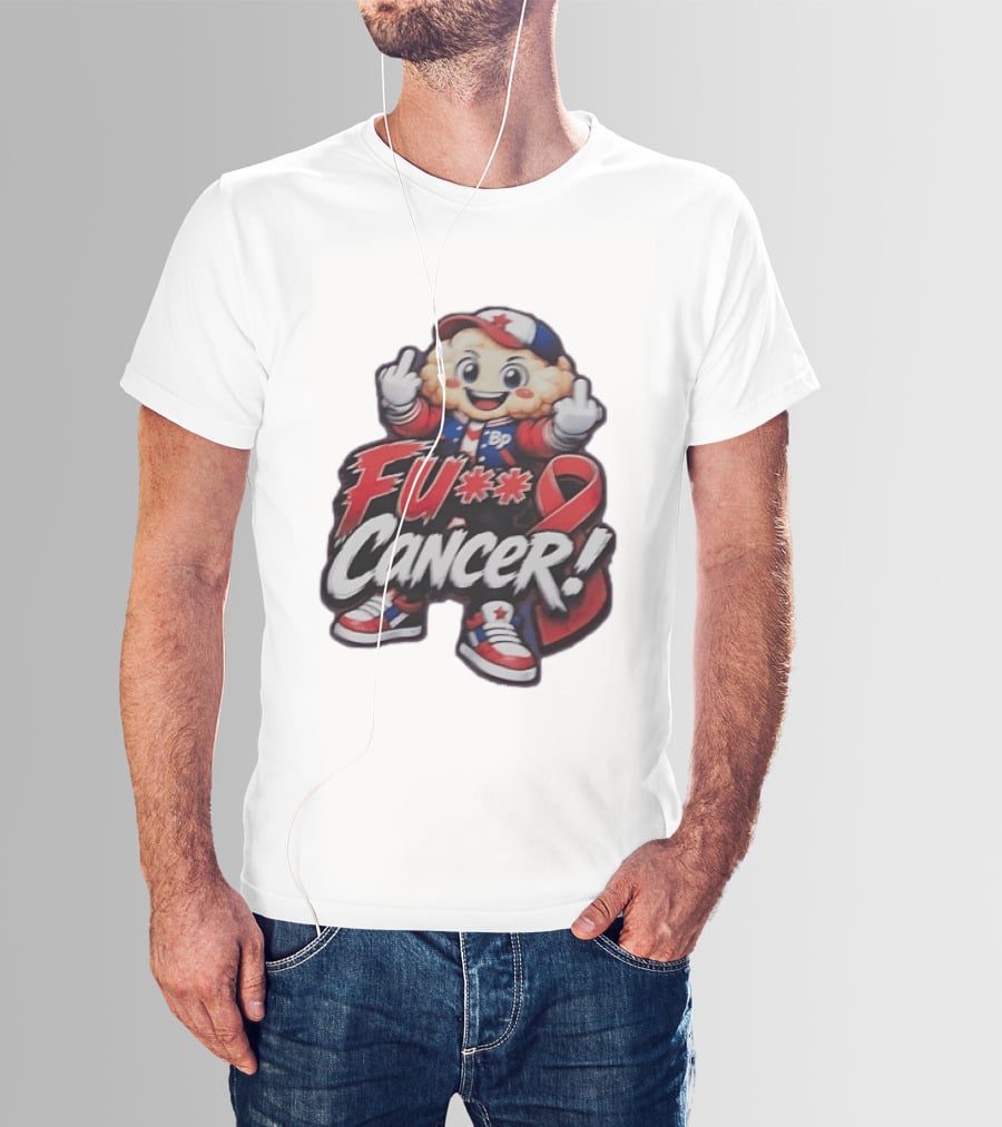 Fu Cancer BP Kid With Awareness Ribbon Support T-Shirt