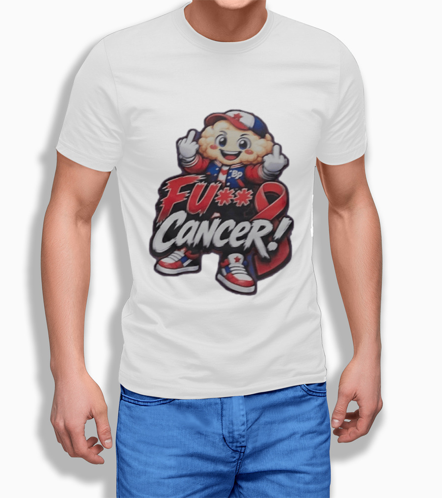 Fu Cancer BP Kid With Awareness Ribbon Support T-Shirt