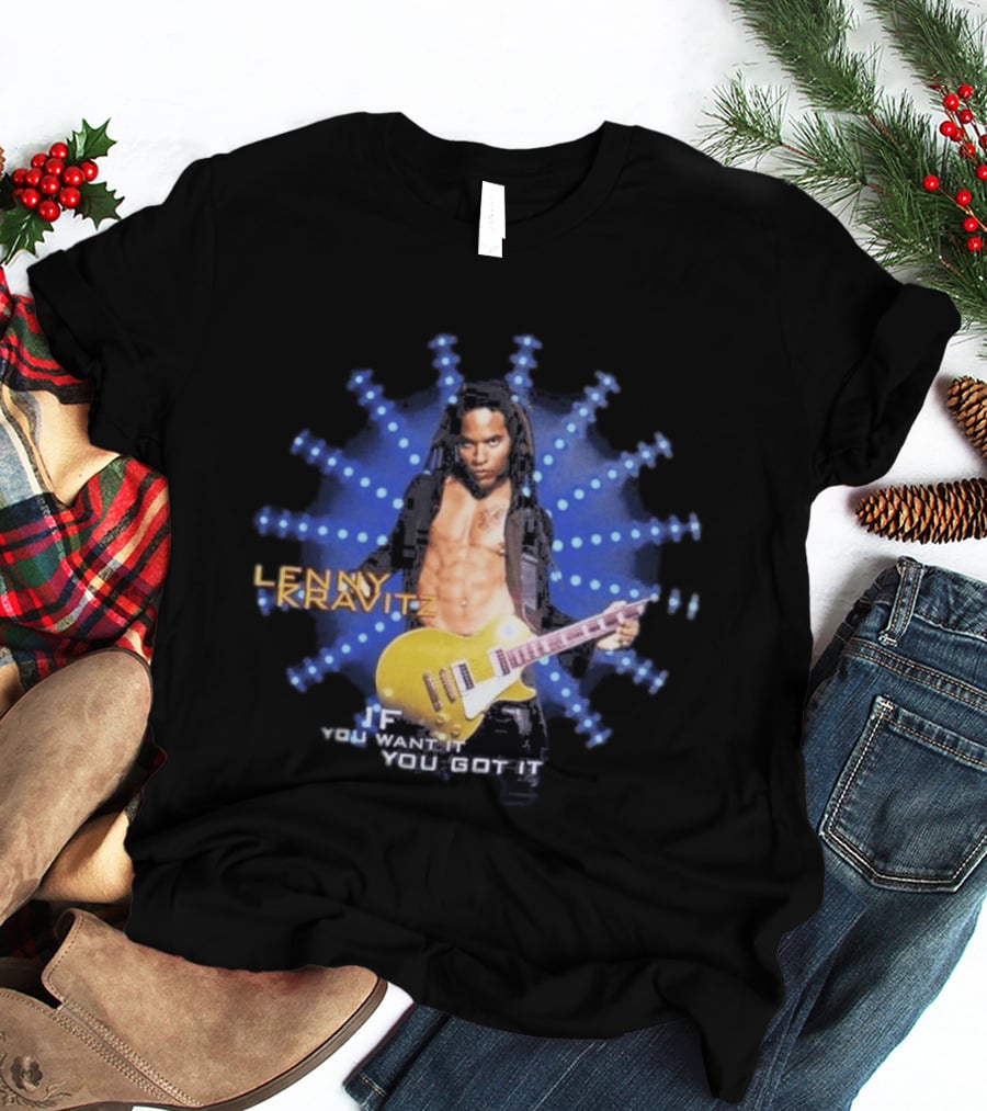 Lenny Kravitz 1993 If You Want It You Got It Yellow Guitar T-Shirt