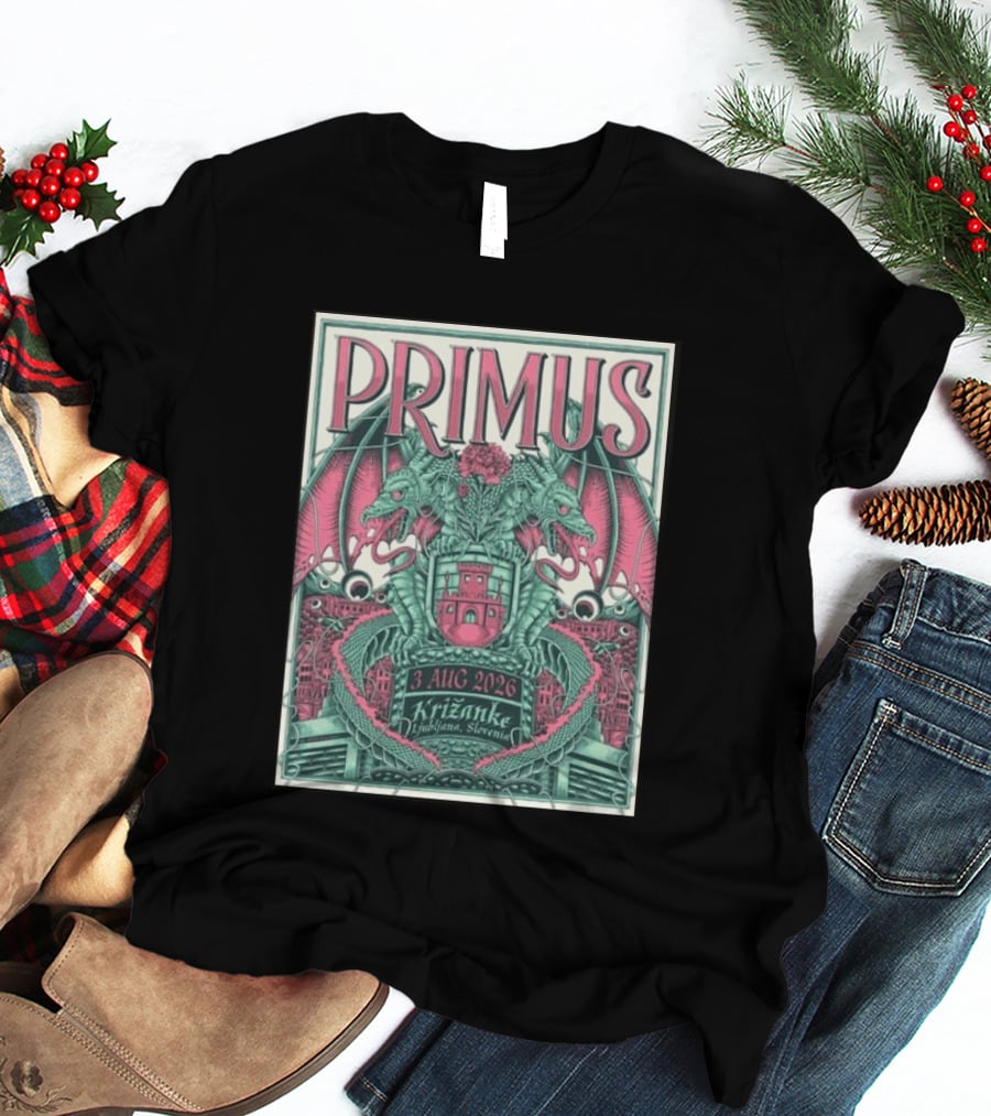 PRIMUS 3 Aug 2026 Križanke Ljubljana Slovenia Dragon T-Shirt