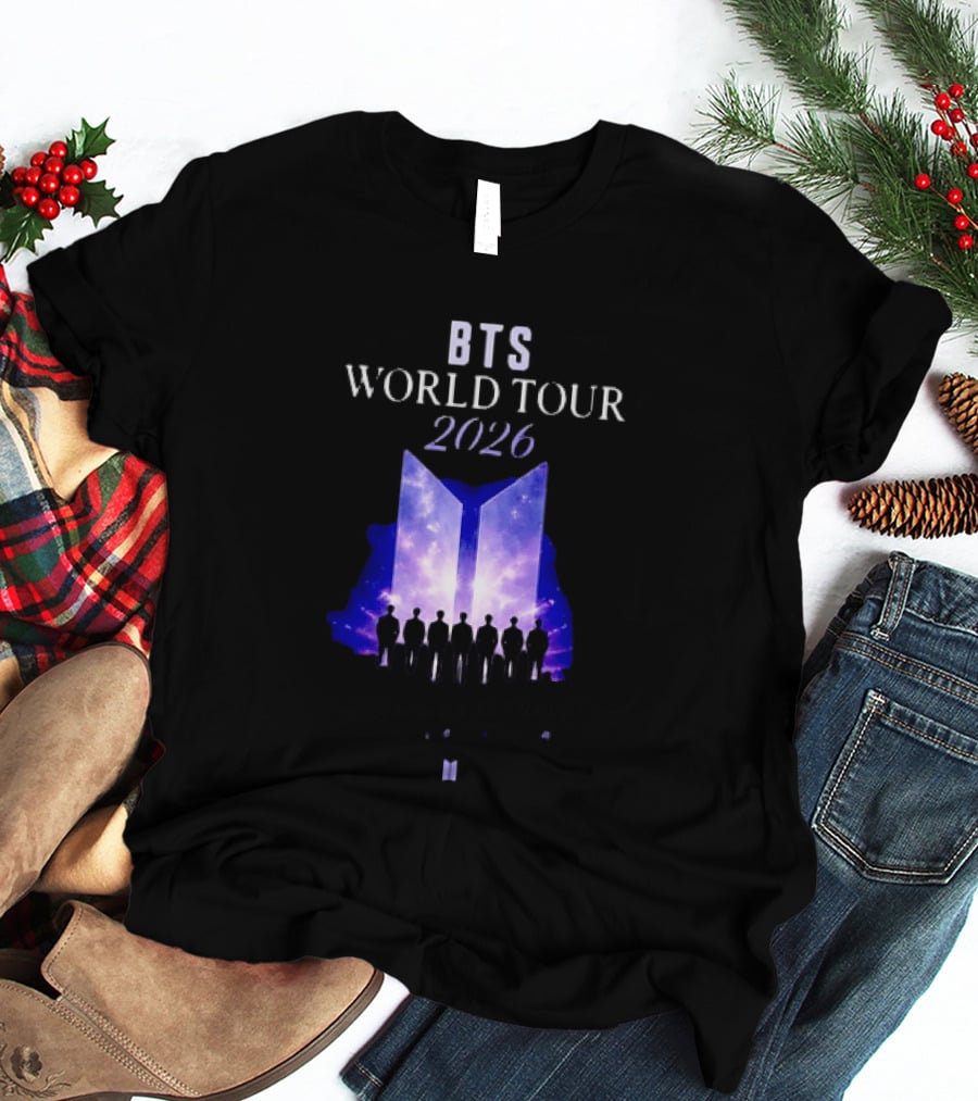 BTS World Tour 2026 Forever We Are Young Concert Silhouettes Galaxy T-Shirt