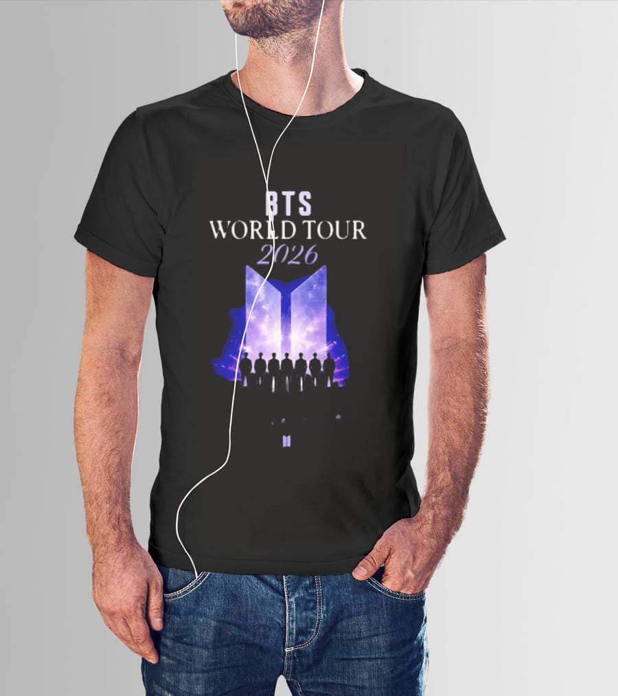 BTS World Tour 2026 Forever We Are Young Concert Silhouettes Galaxy T-Shirt