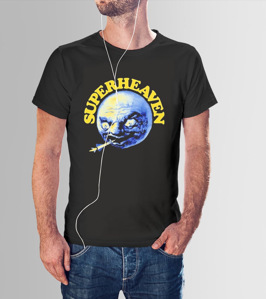 Superheaven Moon Rocket Alternative Rock Moon Face T-Shirt