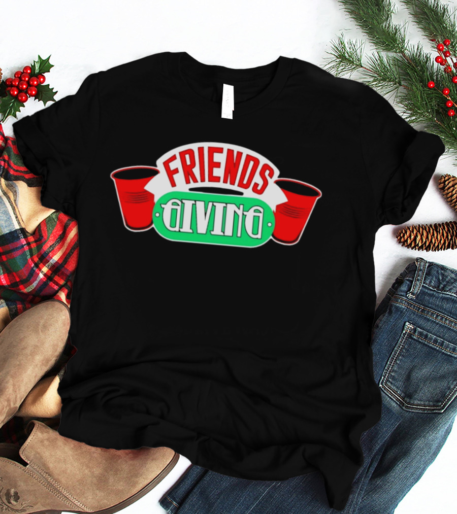 Friends Giving Red Solo Cup Party Thanksgiving Celebration T-Shirt