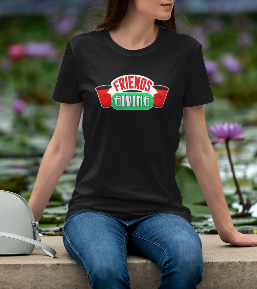 Friends Giving Red Solo Cup Party Thanksgiving Celebration T-Shirt