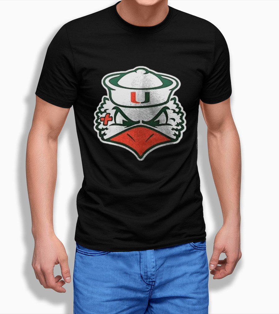 Miami Hurricanes Sebastian The Ibis Mascot U T-Shirt