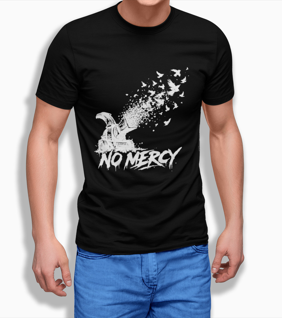 No Mercy Wood Chipper Bird Shredder T-Shirt