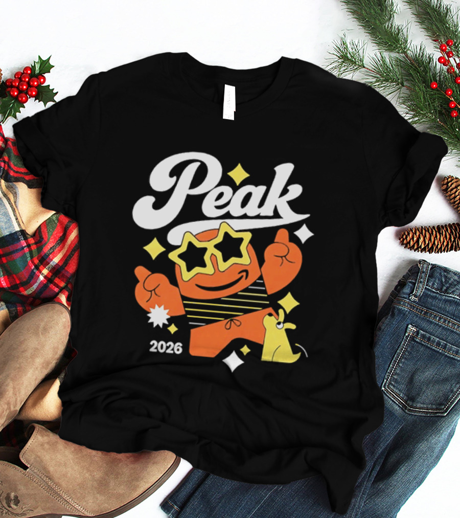 Peak 2026 Star Sunglasses Cartoon T-Shirt