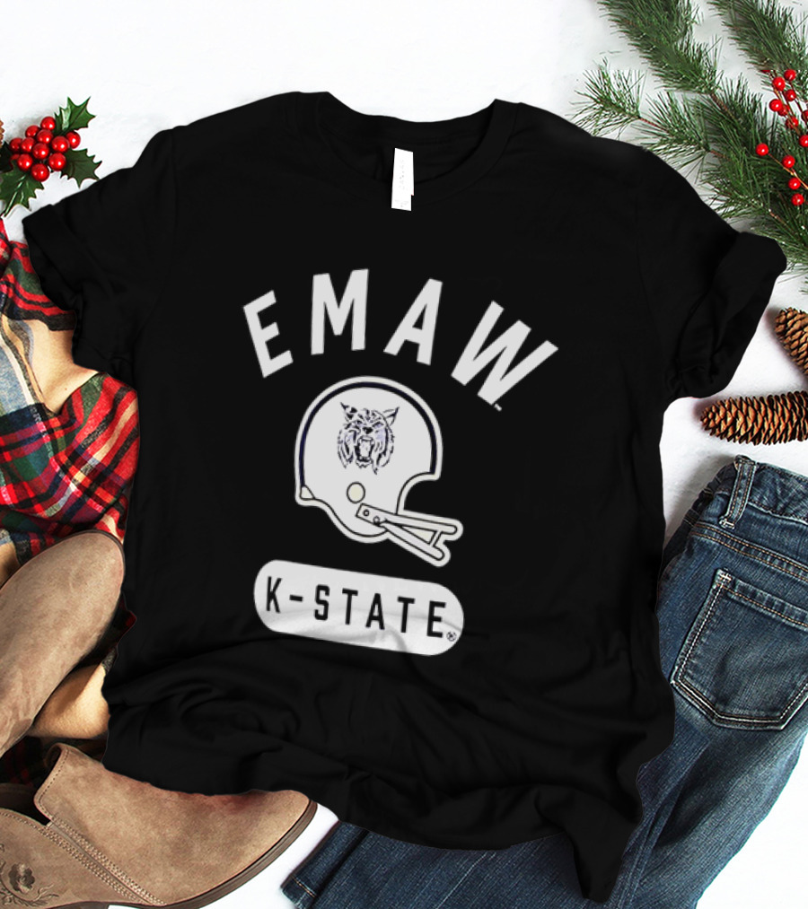 EMAW K State Wildcats Football Helmet Kansas State University T-Shirt