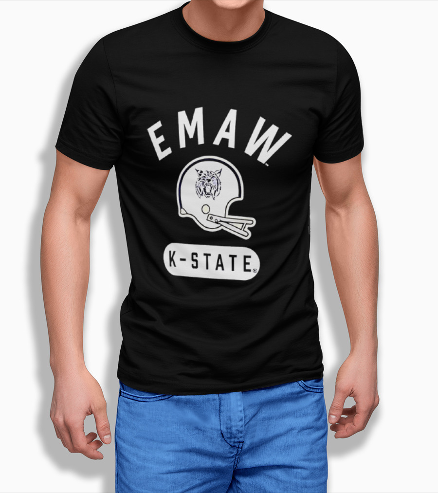 EMAW K State Wildcats Football Helmet Kansas State University T-Shirt
