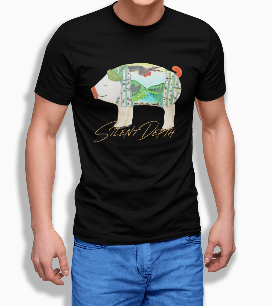 Silent Depth Pig Landscape Nature T-Shirt