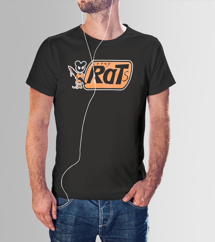 Stray Rats Bold Lettering With Cartoon T-Shirt