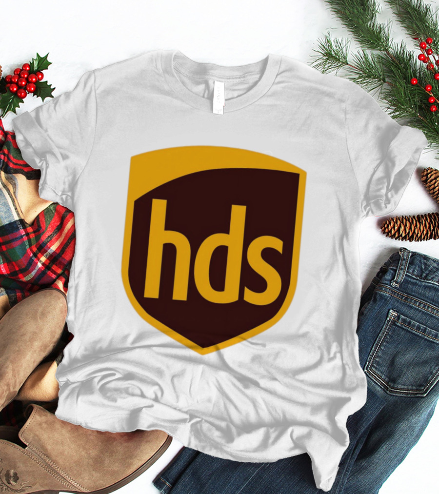 HDS Shield Emblem Brown And Yellow Branding T-Shirt