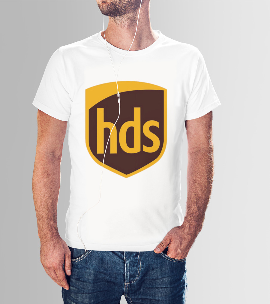 HDS Shield Emblem Brown And Yellow Branding T-Shirt