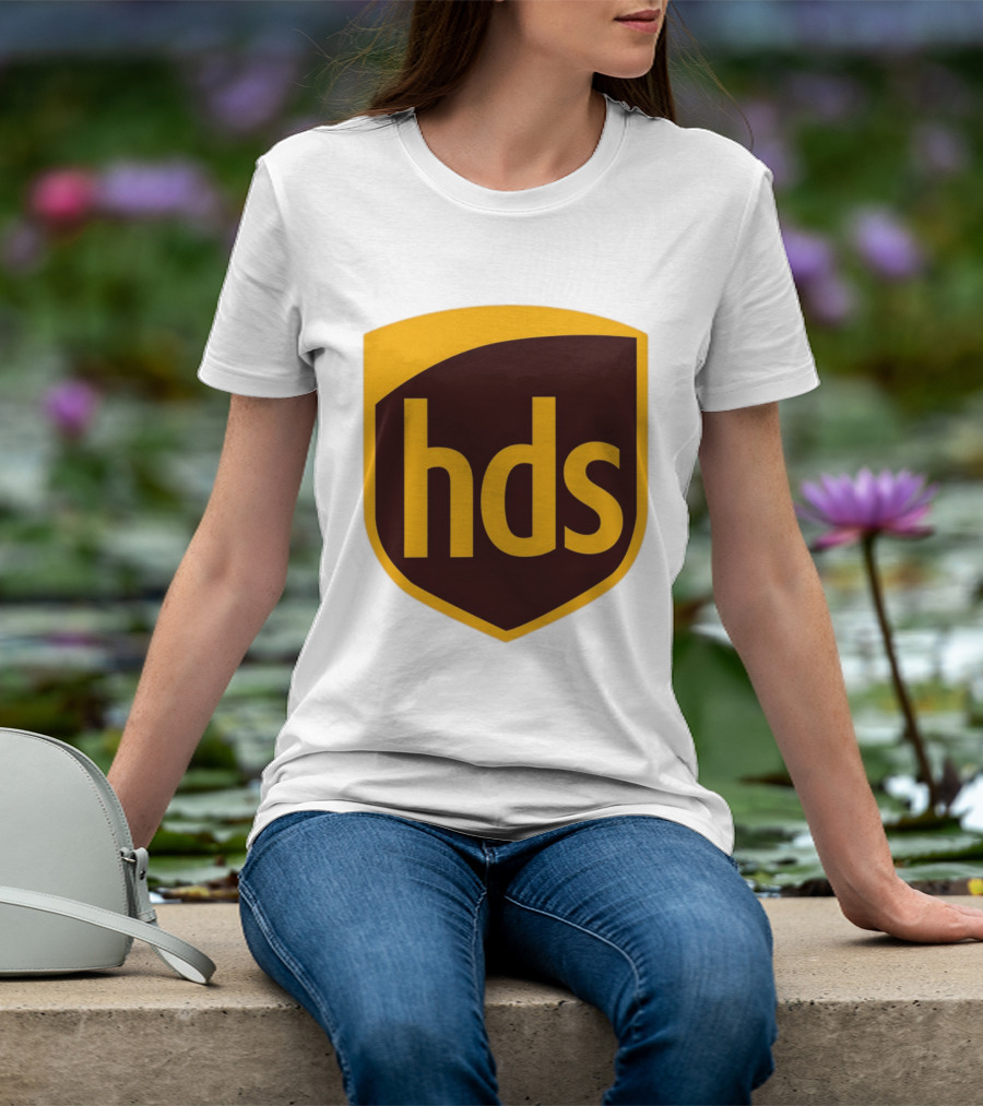 HDS Shield Emblem Brown And Yellow Branding T-Shirt