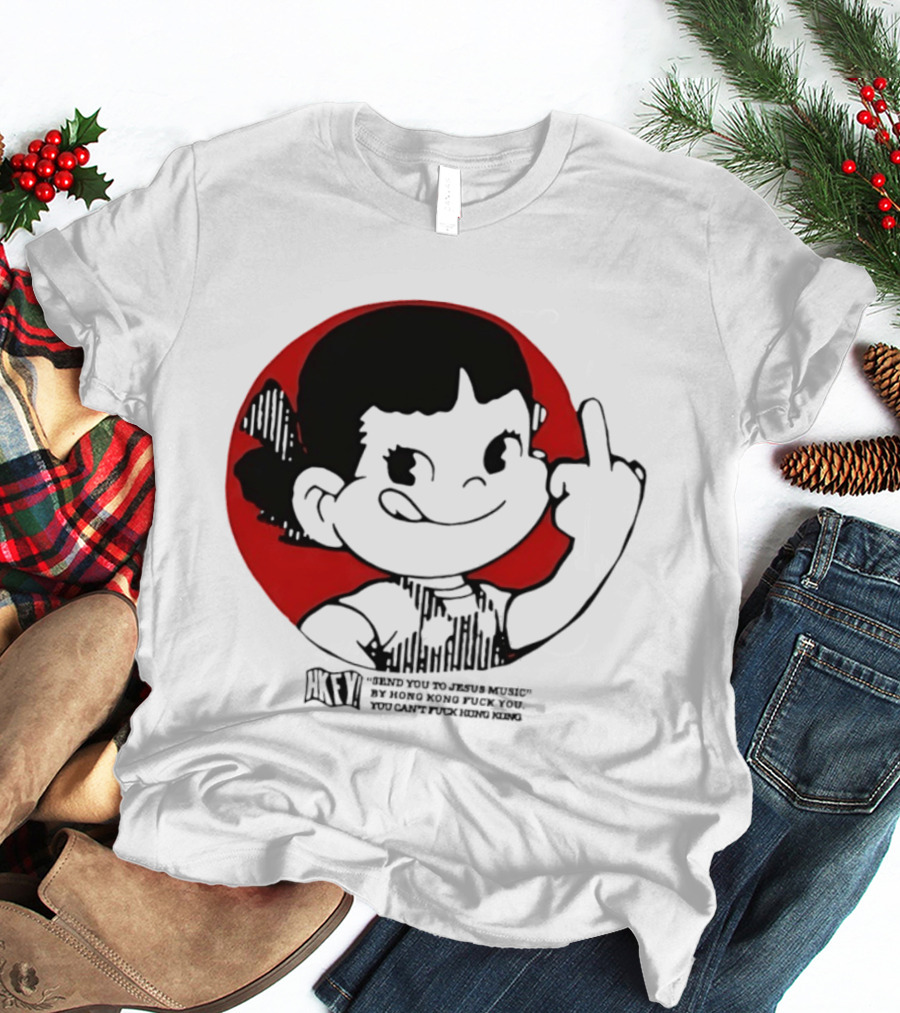 HKFY Send You To Jesus Music By Hong Kong F You Middle Finger Red Circle T-Shirt