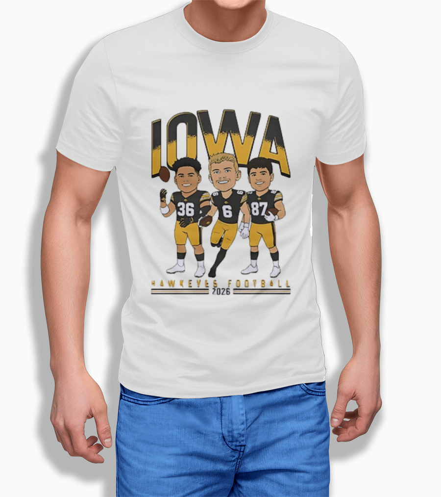Iowa Hawkeyes Football 2026 Players 36 6 87 Team Spirit T-Shirt