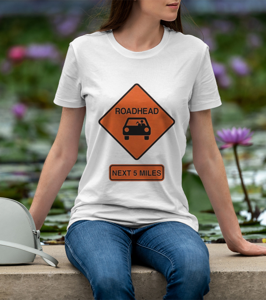 Roadhead Next 5 Miles Traffic Sign Car T-Shirt