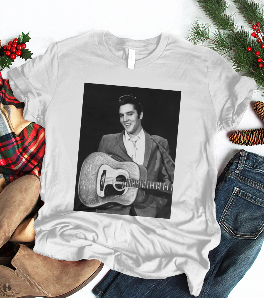 Elvis Presley Rock And Roll Iconic 1956 Style With Guitar T-Shirt
