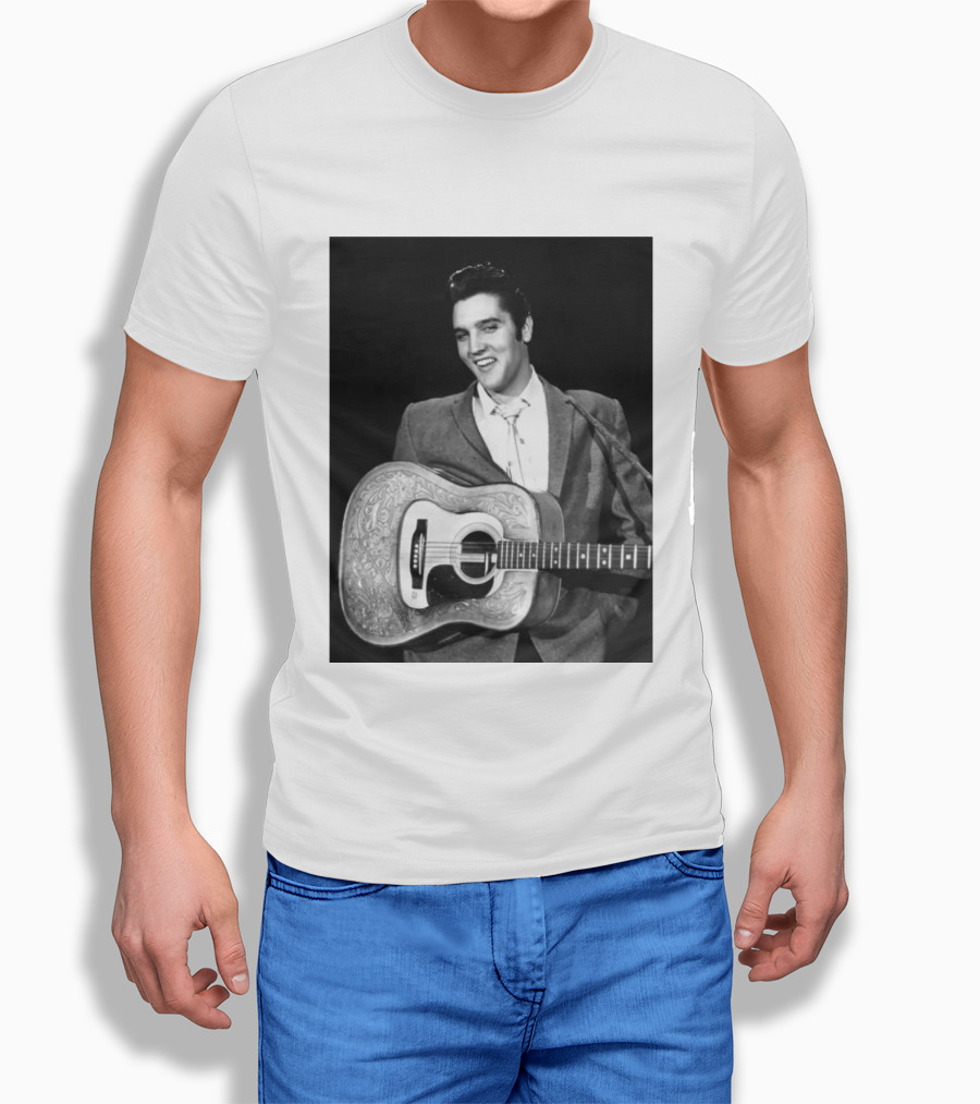 Elvis Presley Rock And Roll Iconic 1956 Style With Guitar T-Shirt