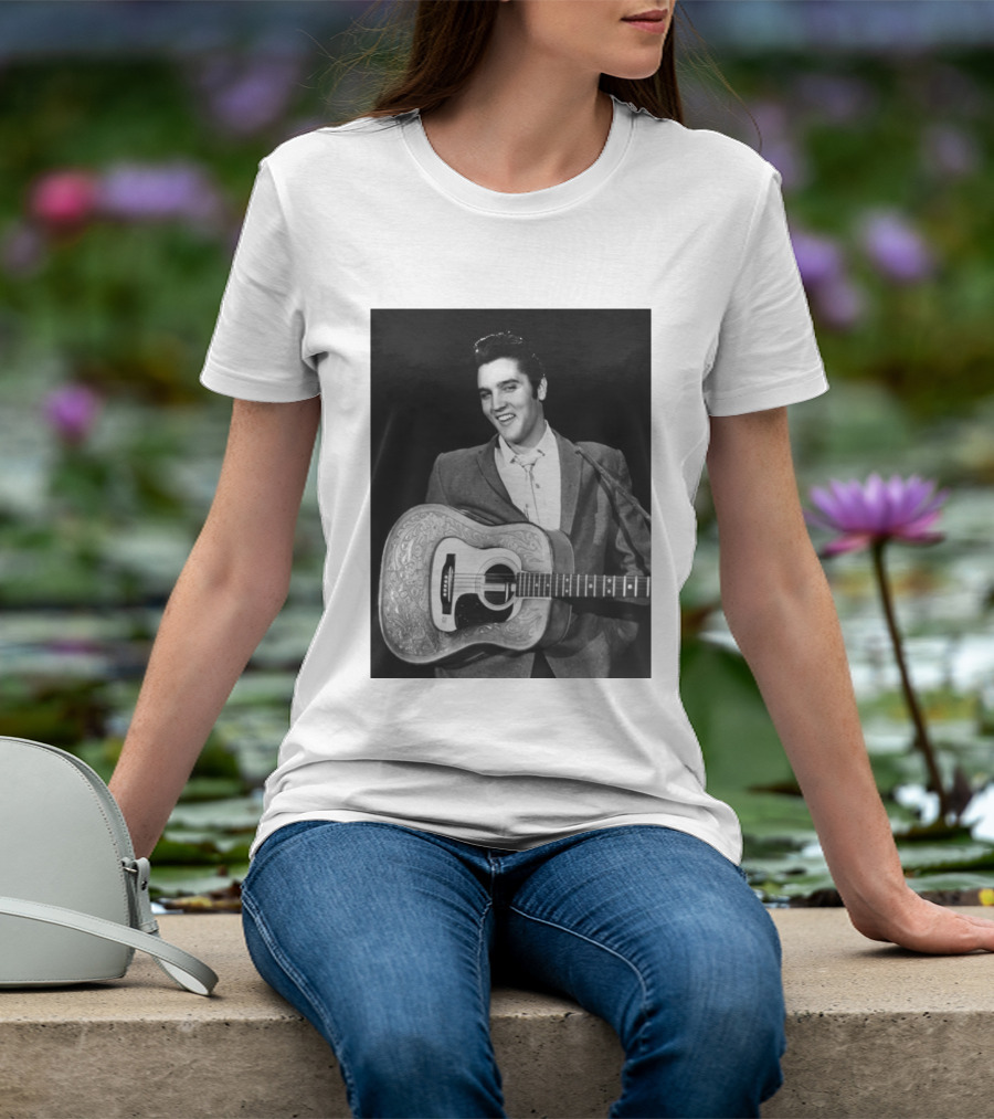 Elvis Presley Rock And Roll Iconic 1956 Style With Guitar T-Shirt