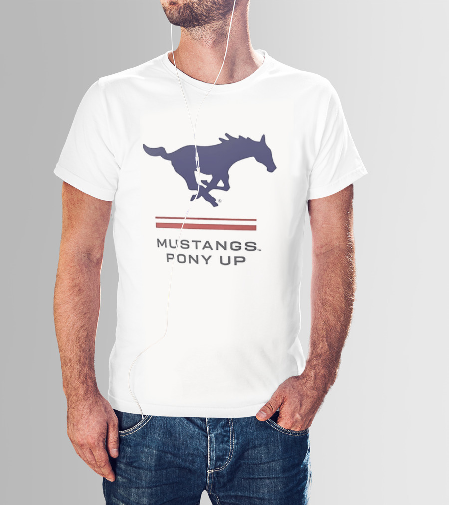 Southern Methodist University Mustangs Pony Up Text And Horse T-Shirt