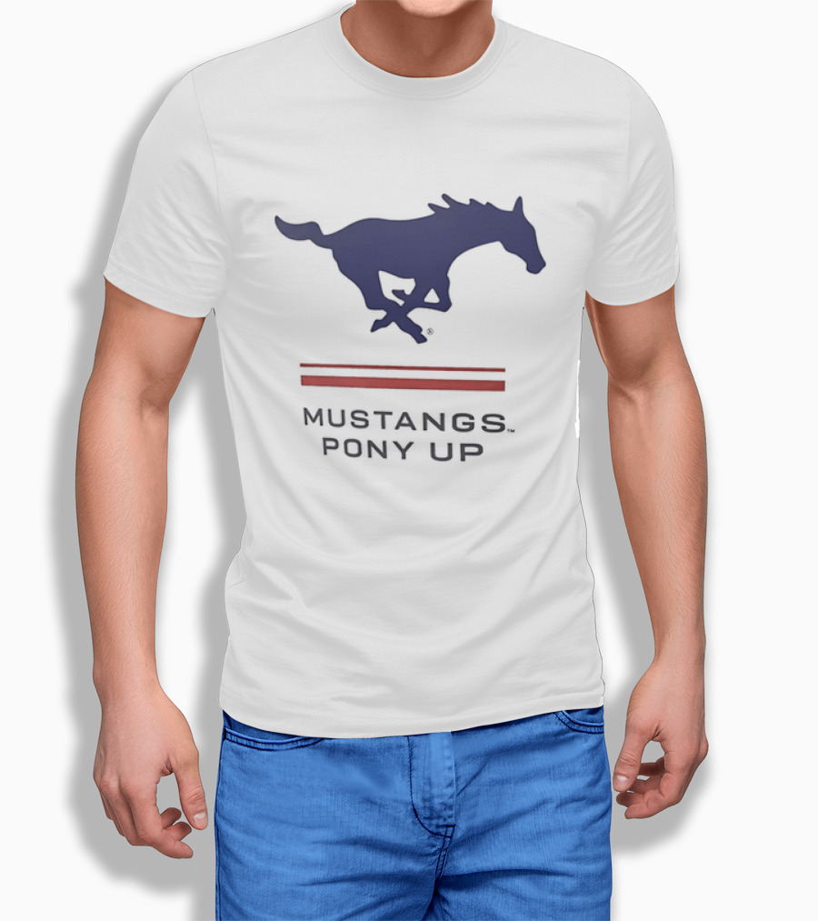 Southern Methodist University Mustangs Pony Up Text And Horse T-Shirt
