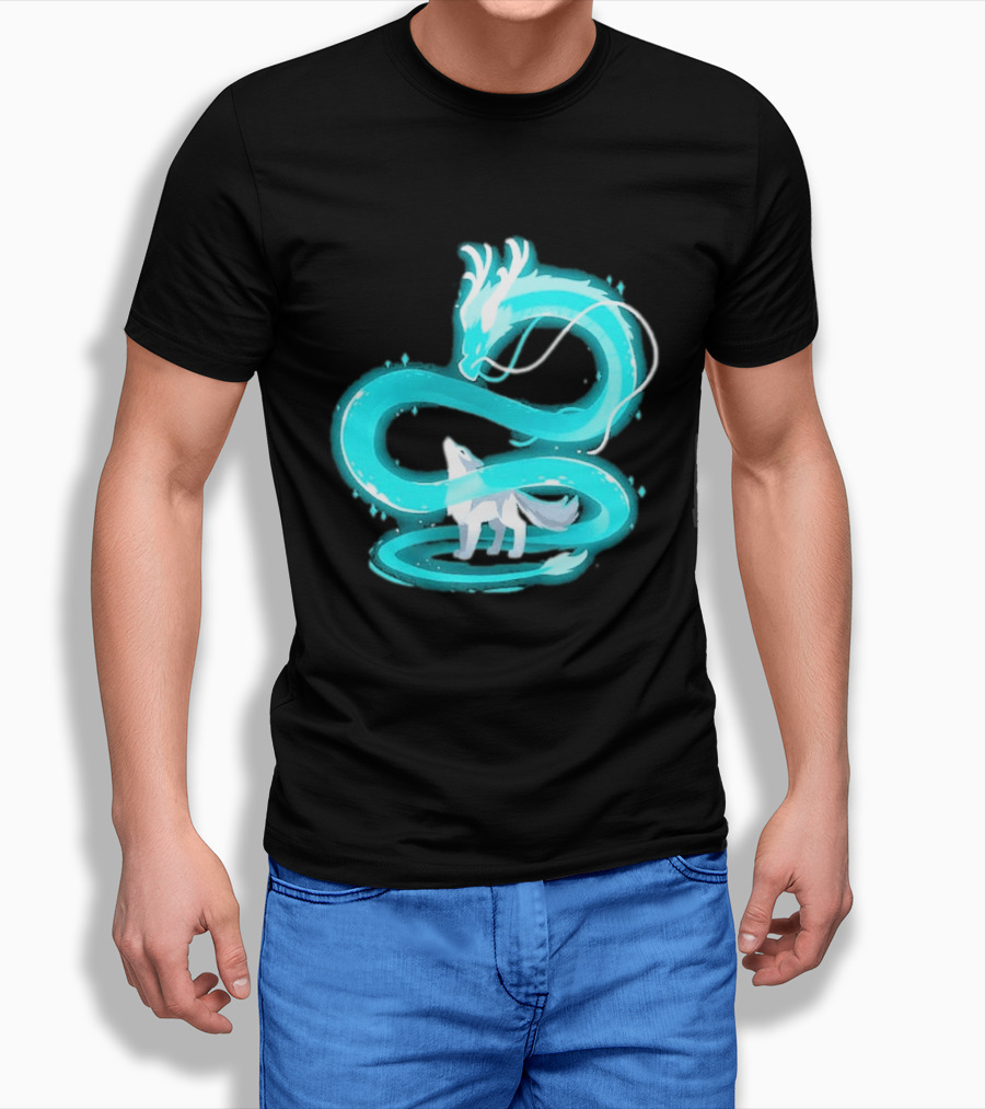 Esprit De La Lune Dragon And Wolf T-Shirt
