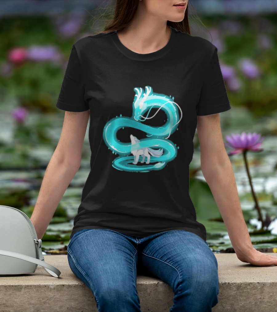 Esprit De La Lune Dragon And Wolf T-Shirt