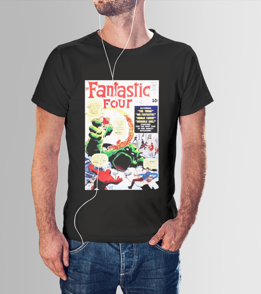 Fantastic Four #1 Nov 1961 Marvel Comics The Thing Mr. Fantastic Human Torch Invisible Girl Classic Cover T-Shirt